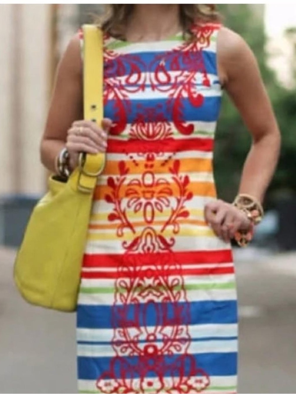NWT Anthropologie Tabitha Totem Embroidered Stripe Dress Size 6